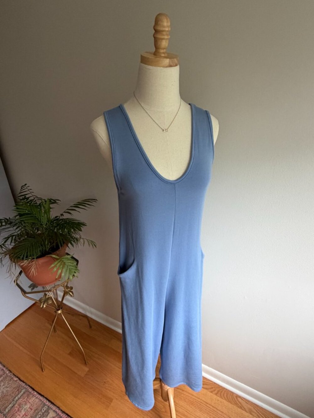 NWT Corinne Collection Camilla Azure Jumpsuit Made in LA